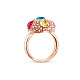 Shegrace encantador anillo de dedo de cristal austriaco multicolor de latón con cúpula JR18A-3