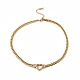 304 Edelstahl-Halskette mit ausgehöhlten Herzanhängern und kubanischen Gliederketten für Damen NJEW-P269-01G-1