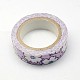 片面印刷花柄コットンリボン  他方の側のマスキングテープで  紫色のメディア  5/8インチ（15mm）  約4.37ヤード/ロール（4メートル/ロール）  10のロール/グループ OCOR-S071-1.5cm-03-2