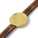 Impostazioni del braccialetto a maglie tonde piatte in lega adatte per cabochon FIND-M009-02G-1