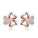 Real Rose Gold Plated Brass Cubic Zirconia Jewelry Sets SJEW-BB04769-RG-4