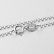 Rhodium Plated 925 Sterling Silver Cable Chain Necklaces NJEW-N0048-12-20-1
