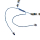 Set di bracciali con perline intrecciate in filo di nylon regolabile con perline di agata nera naturale BJEW-JB06453-10