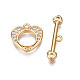 Brass Micro Pave Clear Cubic Zirconia Toggle Clasps KK-Q278-005-NF-3