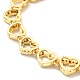 Clear Cubic Zirconia Heart Link Chain Bracelet BJEW-A132-11G-3