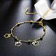European and American Fashion Brass Flower Charm Anklets For Ladies Summer Holiday AJEW-BB14816-G-4