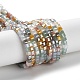 Brins de perles de verre de galvanoplastie de couleur dégradée X-GLAA-E042-05-B05-1