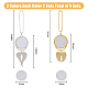 SUPERFINDINGS 4 Sets 2 Colors Angel Wing Sublimation Trays Pendants Set Alloy Blank Hot Transfer Printing Tray Bezel Pendant Decorations Platinum Golden Car Hanging Charms for Keyrings Making AJEW-FH0003-46-2