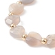Bracelet perlé coeur en agate grise naturelle BJEW-JB08697-04-4
