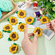 Fingerinspire 10 pièce d'appliques en crochet tournesol 2x1.9x0.4 pouces en forme de fleur DIY-FG0004-04-3