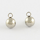 201 Stainless Steel 3D Ball Round Charms Pendants STAS-Q171-07-1