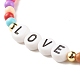 Bracelet extensible en perles d'acrylique word love avec hématite synthétique BJEW-JB07957-4