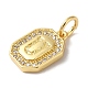 Настоящие позолоченные кулоны из латуни с микропаве KK-L216-002G-U-2