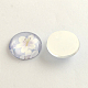 Flower Pattern Flatback Half Round Glass Dome Cabochons for DIY Projects X-GGLA-R026-10mm-08-2
