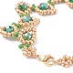 5pcs ensemble de bracelets de perles de verre de feuille de 5 couleurs BJEW-JB07915-6