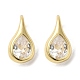 Boucles d'oreilles pendantes en forme de larme en laiton plaqué or véritable 18 carat EJEW-B034-03G-06-1