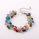 Branchés facettes perles de verre bracelets BJEW-JB01642-06-1