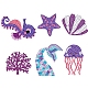 Kits d'autocollants de peinture de diamant sur le thème des animaux de l'océan PW-WG95695-01-2