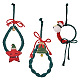 Crafans 3Pcs 3 Style Christmas Theme Cotton Weave Pendant Decorations Sets HJEW-CF0001-12-1
