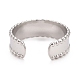 304 anillo de puño abierto plano de acero inoxidable para mujer RJEW-C025-10P-3