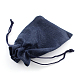 ポリエステル模造黄麻布包装袋巾着袋  ミッドナイトブルー  9x7cm X-ABAG-R005-9x7-12-3