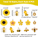 PH PandaHall 40pcs Bee Flower Charms FIND-PH0004-92-5