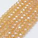 Chapelets de perles en verre électroplaqué GLAA-P312-07-6x8mm-06-3