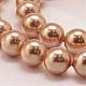 Round Shell Pearl Bead Strands BSHE-L011-8mm-A010-4