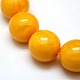 Buddhist Jewelry Beaded Findings Resin Imitation Beeswax Round Bead Strands RESI-L002-20mm-F03-2