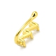 クリア キュービック ジルコニアはしご形の鼻輪のクリップ  真鍮ノーズカフノンピアスジュエリー女性男性  ゴールドカラー  12mm AJEW-F059-05G-2