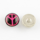 Brass Jewelry Snap Buttons with Peace Sign Glass Beads X-BUTT-R027-03-2