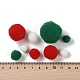 ポリエステルボールデコレーション  ポンポムボール  DIYクラフト用  濃い緑  0.8~3cm  約100個/セット FIND-Z042-01A-3