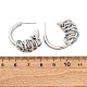 Серьги-гвоздики из латуни в форме буквы С с узлом EJEW-R025-28P-5