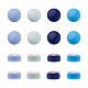 ガラスカボション  モザイクタイル  家の装飾やdiyの工芸品  フラットラウンド  ブルー  12x5mm  156個/箱 GLAA-TA0001-14D-2