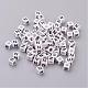 White Letter N Acrylic Cube Beads X-PL37C9308-N-1