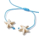 Starfish & Turtle Synthetic Turquoise(Dyed & Heated)  and Magnesite Braided Bead Bracelets BJEW-JB09818-02-3