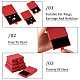 Yilisi 5 個 5 サイズ厚紙引き出しボックス  バレンタインデーのジュエリーギフト包装用  内部のスポンジ  正方形  レッド  6.1~10.2x6~10x1.6~1.8cm  1個/サイズ CON-YS0001-02-5