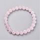 Natural Rose Quartz Stretch Bracelets G-N0272-01-1