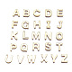 304ステンレス鋼チャーム  アルファベット  ゴールドカラー  a～zの文字  11x6~12x0.8mm  穴：1mm  26個/セット STAS-P141-G-M-1