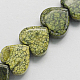 Fili di perline in pietra di serpentino naturale / pizzo verde G-R162-8mm-03-1