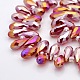 Faceted Teardrop Electroplate Glass Pendants Beads Strands GLAA-A023B-AB03-1
