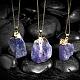 Nugget Rough Natural Crystal Pendant Necklaces NJEW-BB00073-03-4