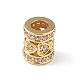 Perlas de estilo europeo de circonio cúbico transparente con micro pavé de latón chapado en estante KK-C019-28G-1