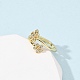 Кольца-манжеты из цветочной латуни с микропаве из кубического циркония для женщин RJEW-L334-01G-3