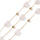 Chaînes de perles rectangulaires en quartz rose naturel AJEW-SZ0002-42K-1