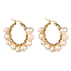 Ring Natural Pearl Beads Hoop Earrings for Girl Women EJEW-JE04685-2