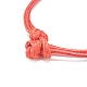Cuore con braccialetto di cordone di perline in lega di amore di parola BJEW-JB07859-02-4