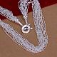 Popular Silver Plated Brass Multi-strand Cable Chain Necklaces NJEW-BB12670-3