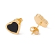 Black Acrylic Heart Stud Earrings EJEW-G291-03M-4