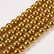 Electroplate Non-magnetic Synthetic Hematite Beads Strands X-G-J169A-3mm-04-1